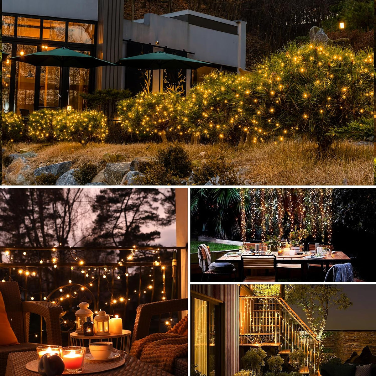 btfarm Solar String Lights for Outside - 80LED 33FT Solar Fairy Lights Outdoor Waterproof 8 Modes, Copper Wire Solar Powered Twinkle Lights for Tree Garden Christmas Wedding Party Decor, Warm White
