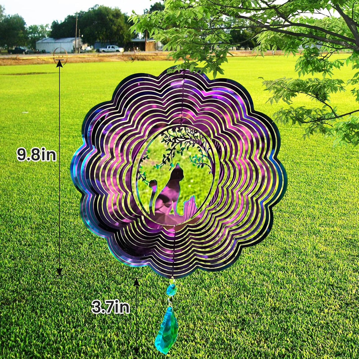 Wind Spinner, Hanging Wind Sculptures,Wind Spinners for Yard and Garden Decor,Yard Decorations Outdoor,Hanging Art Ornaments for Garden Yard Balcony Decor (Cat)