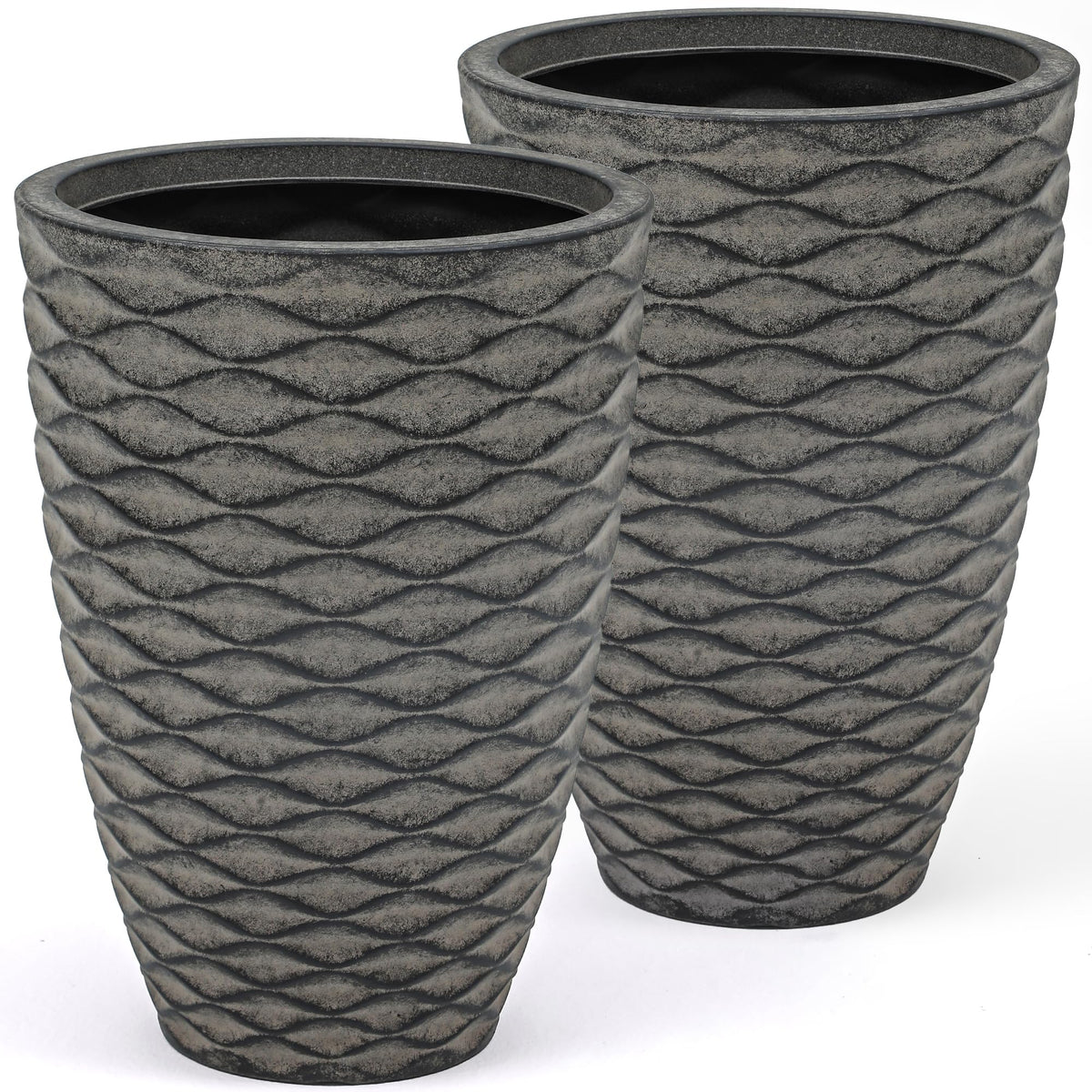 Autodaya 20" Tall Outdoor Planters Set of 2 Plant Pots (2 Count)