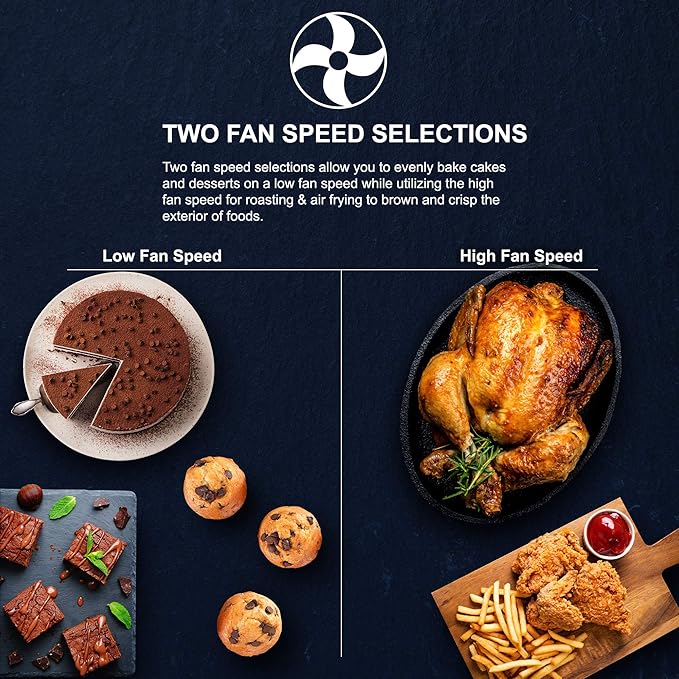 Elite Gourmet EAF9100# Maxi-Matic Electric 25L Air Fryer Oven, 1640 Watts Oil-Less Convection Oven 12" Pizza Extra Large Capacity, Grill, Bake, Roast, Air Fryer, Black