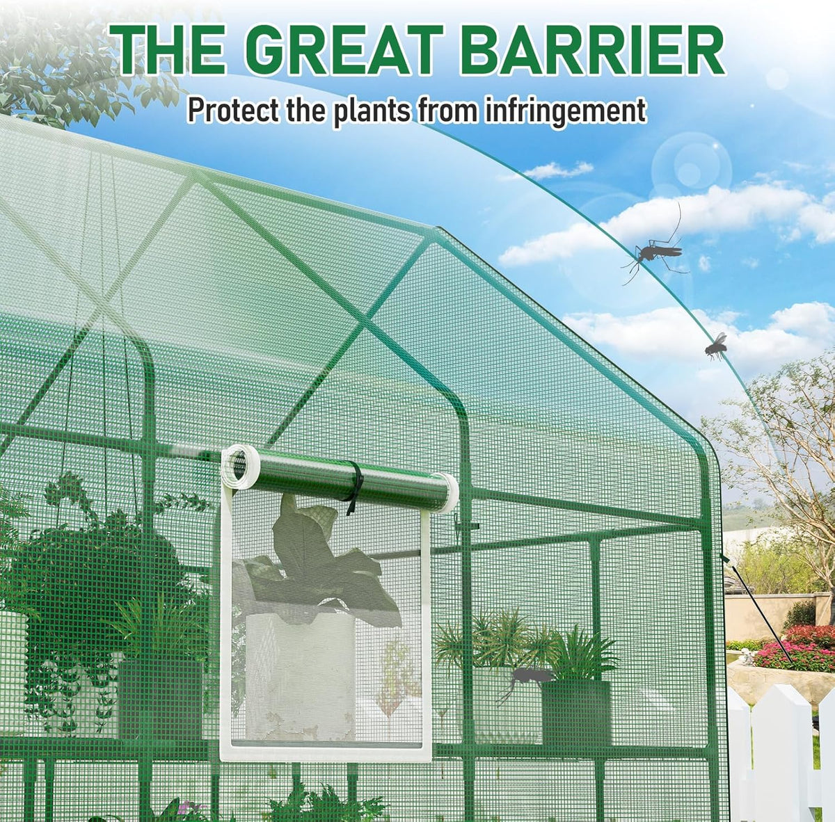 56×85×77Inch Walk-in Greenhouse, Heavy Duty Small Plant House with Thicken PE Cover and Steel Frame, for Garden, Outdoors, Indoors, Green