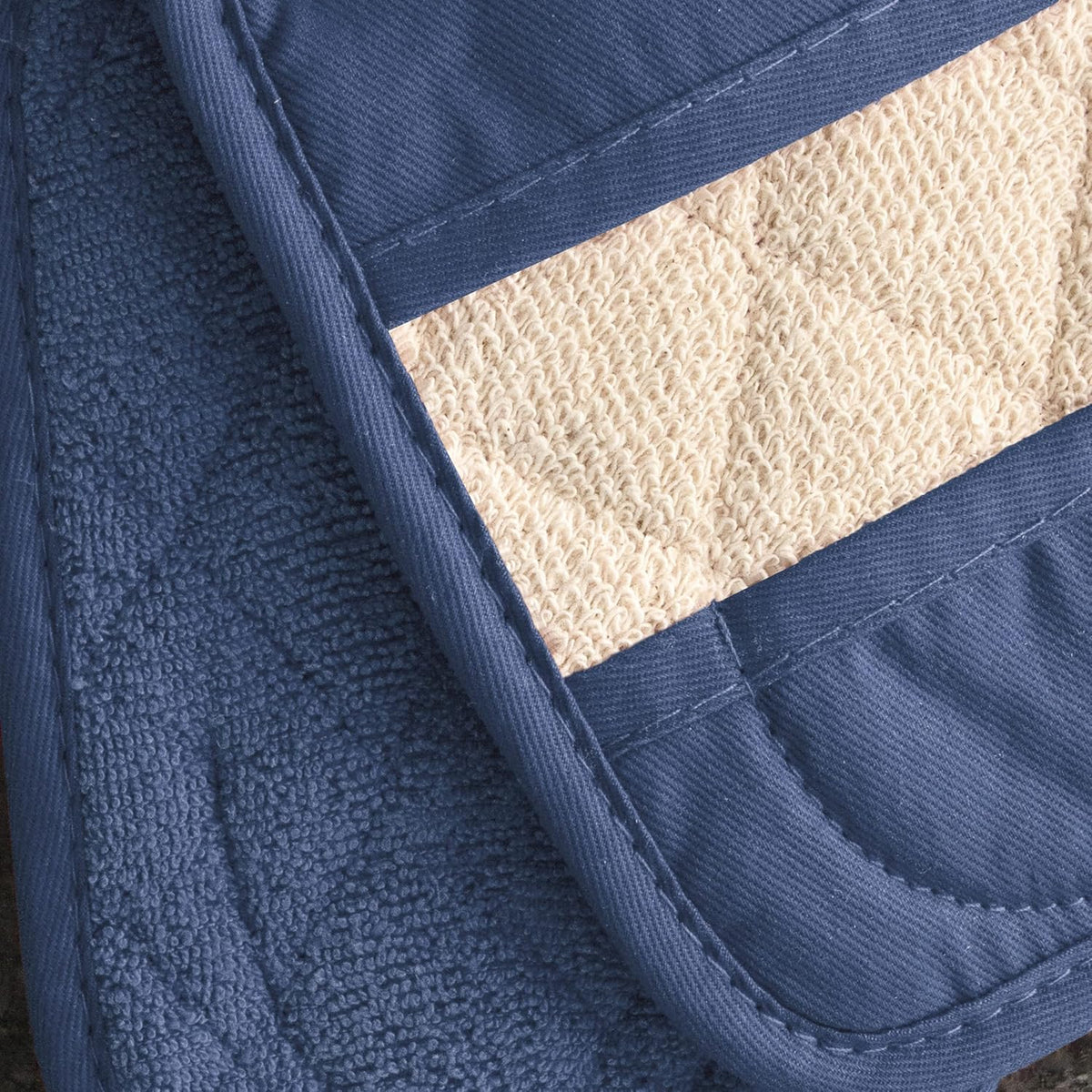 Ritz Premium Pot Holders & Heating Pads (4-Pack), 8.5" x 5.5", Heat Resistant, 100% Cotton Terry-Looped Pocket, for Kitchen and Barbeque, Federal Blue
