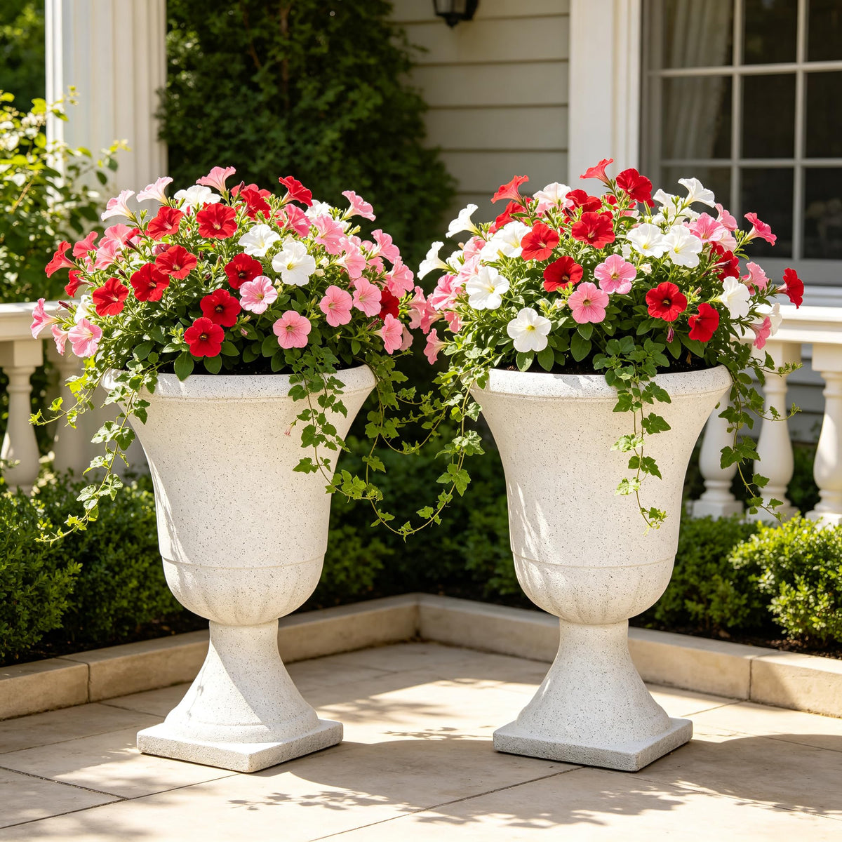 Autodaya 22" Large Urn Outdoor Planters Set of 2 (2 Count)