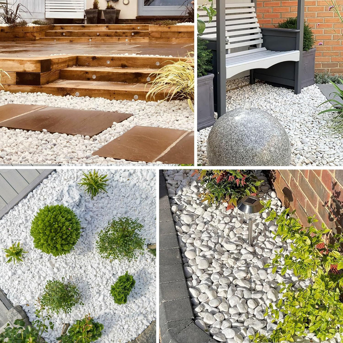 Large Pebbles for Landscaping 40lbs, 2-3 Inch White River Rocks for Aquarium, High Polished Natural Decorative Stones for Vase Filler Fish Tank Gardening