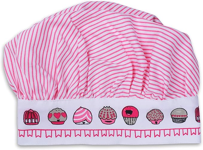 AMOUR INFINI Apron and Hat Set, 3 Pcs- Adjustable Kitchen Apron Oven Mitts Set
