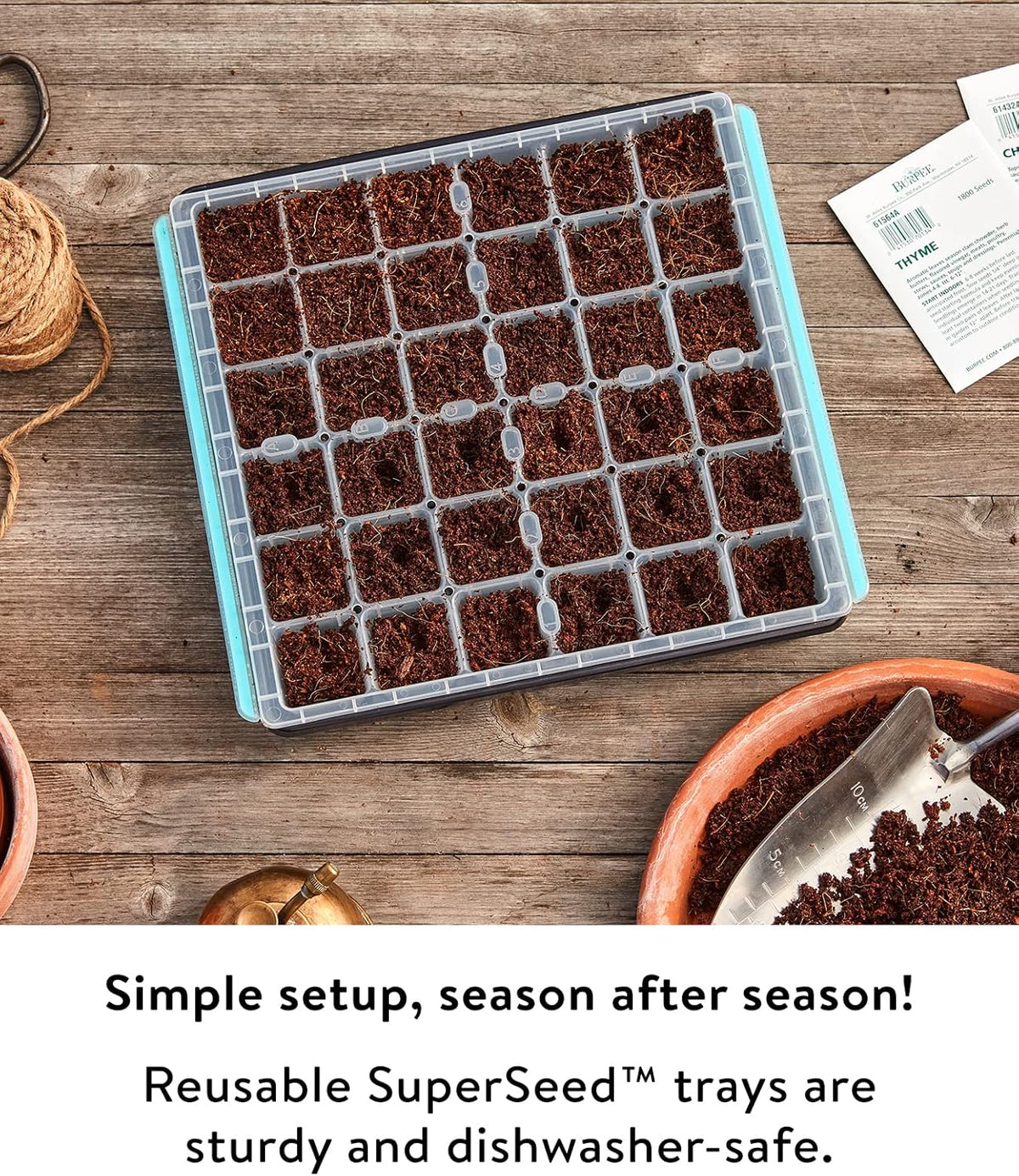 Burpee SuperSeed Seed Starting Tray | 36 Cell Reusable Seed Starter Tray | for Starting Vegetable, Flower & Herb Seeds | Indoor Grow Kit for Plant Seedlings | for Germination Success