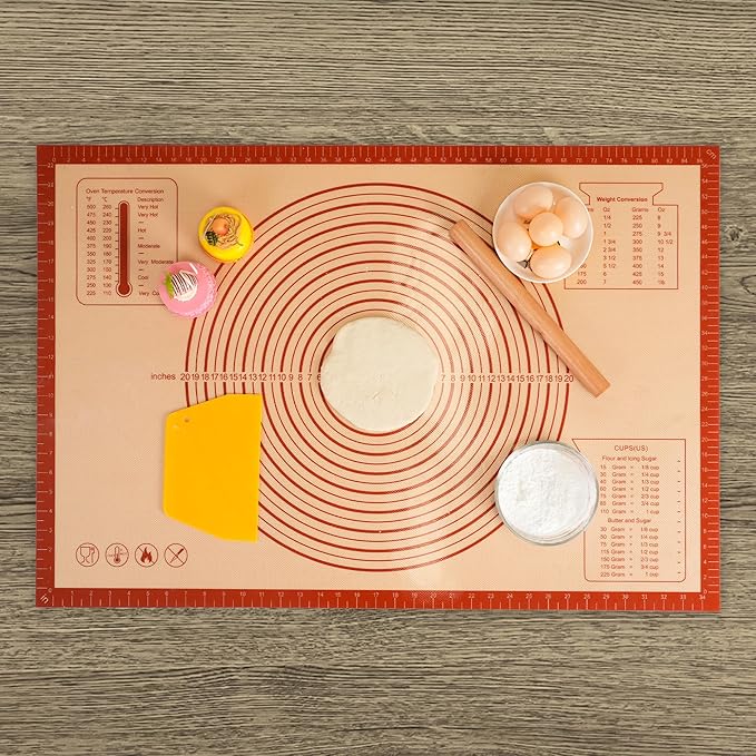 9.5 Inch Tart Pan with Removable Bottom & Non-stick Baking Mat Set – Carbon Steel Deep Tart Pan with 2.2 Inch Depth + Silicone Pastry Mat with Measurements, Perfect for Baking Pies, Tarts & Quiches