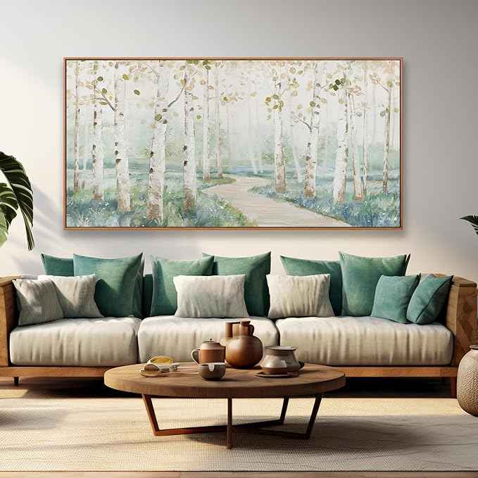 Framed Wall Art Canvas Decor Modern Natural Landscape Wall Art Decorations Artwork Colorful Forest Path Large Home Decor Wall Art Prints Framed for Living Room Wall Bedroom Kitchen Office Decor 29×58 Inch With Framed