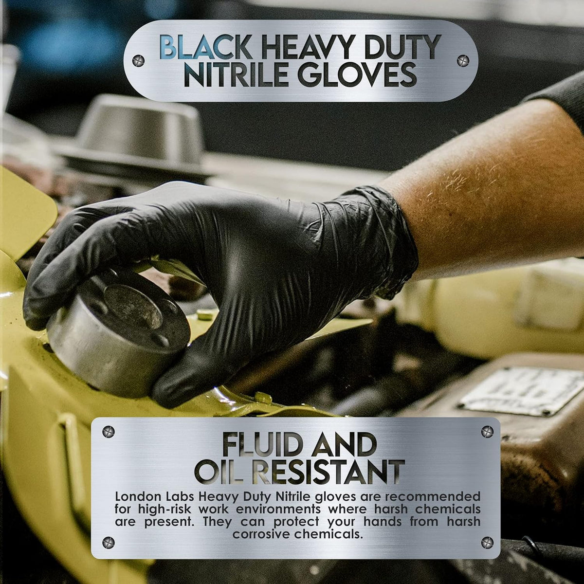 Heavy Duty 6 Mil Black Nitrile Gloves - Disposable, Latex & Powder Free | Mechanic, Food Prep & Tattoo | Rubber Gloves for Cooking, Cleaning & Household |Bulk Case of (1000)