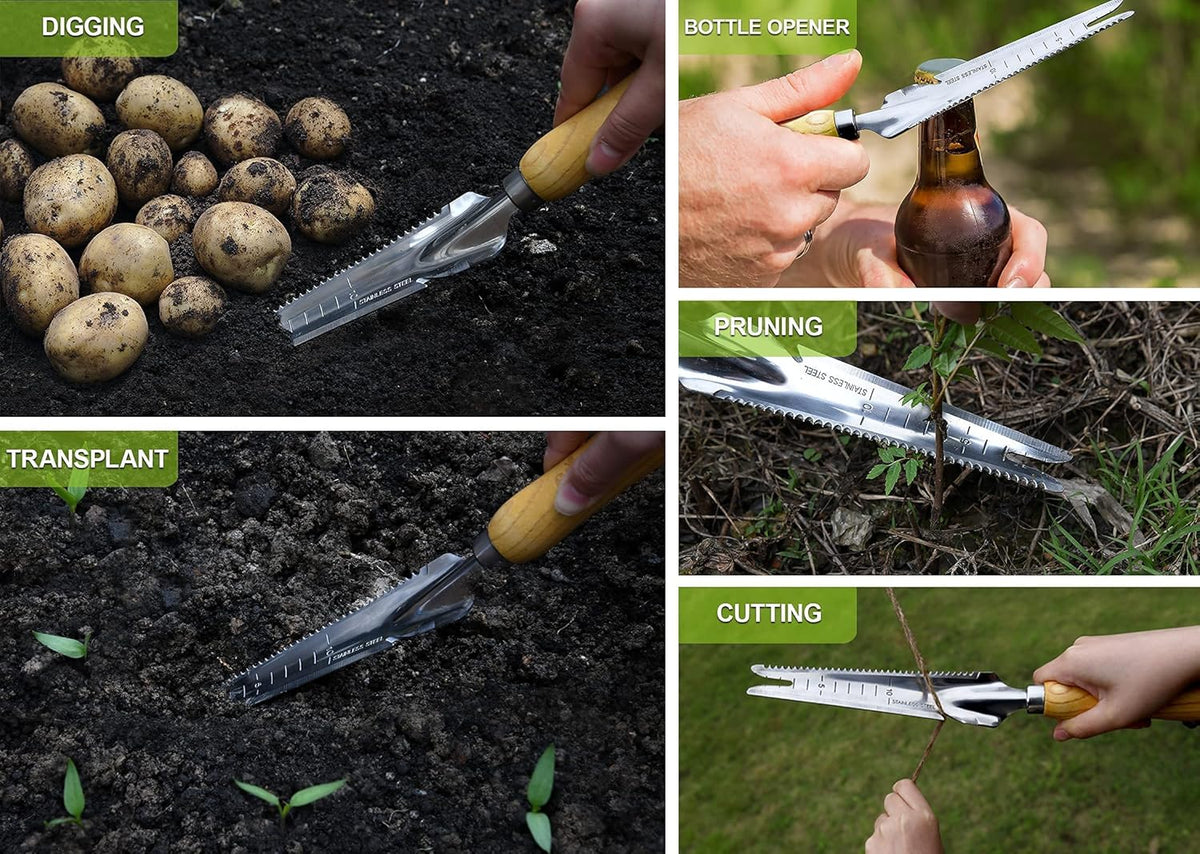 Hand Weeder Puller Tool, Dandelion Fork Weeding Knife Tool - 2023 New Garden Tool for Weeders Easy Quick Clean Removal Root Digging - Original Multi Use Rust-Resistance (13.8in)