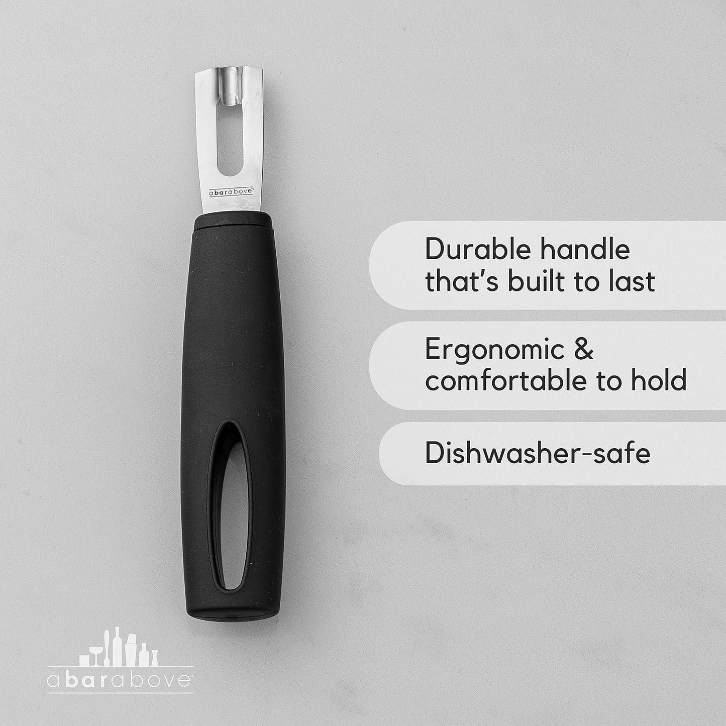 A Bar Above White Handle Gold Blade Channel Knife, Elegant Garnish Tool for Chefs and Bartenders, Citrus Peeler and Lemon Zester for Cocktails, Culinary Dishes, and Home Entertaining