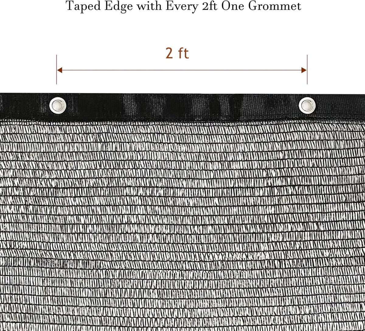 Garden expert 50% Black Shade Cloth 8x12FT Taped Edge with Grommets Sun Net Mesh for Garden Patio Backyard UV-Resistant