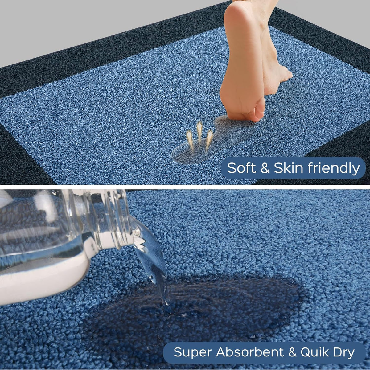 Machine Washable Kitchen Rug 32" x 70", Non Slip Indoor Door Rug, Absorbent Entrance Runner Rug for Bedroom, Hallway, Bathroom, Floor (Roll Packing)