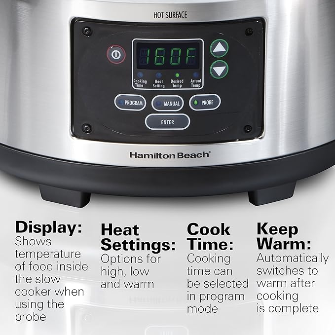 Hamilton Beach 6 Quart Programmable Slow Cooker and Air Fryer Lid Bundle