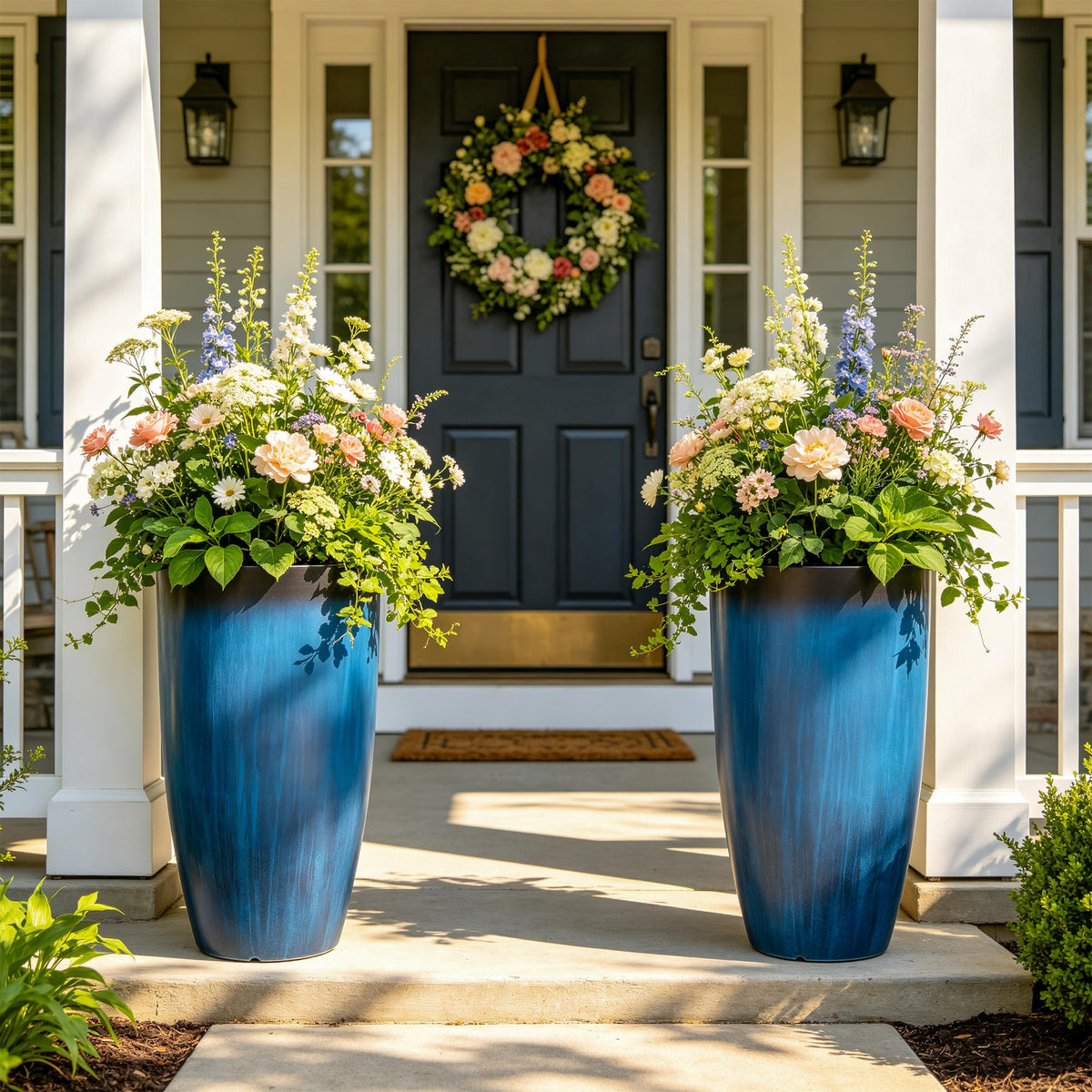 Autodaya 24" Large Tall Outdoor Planters Set of 2 (2 Count)