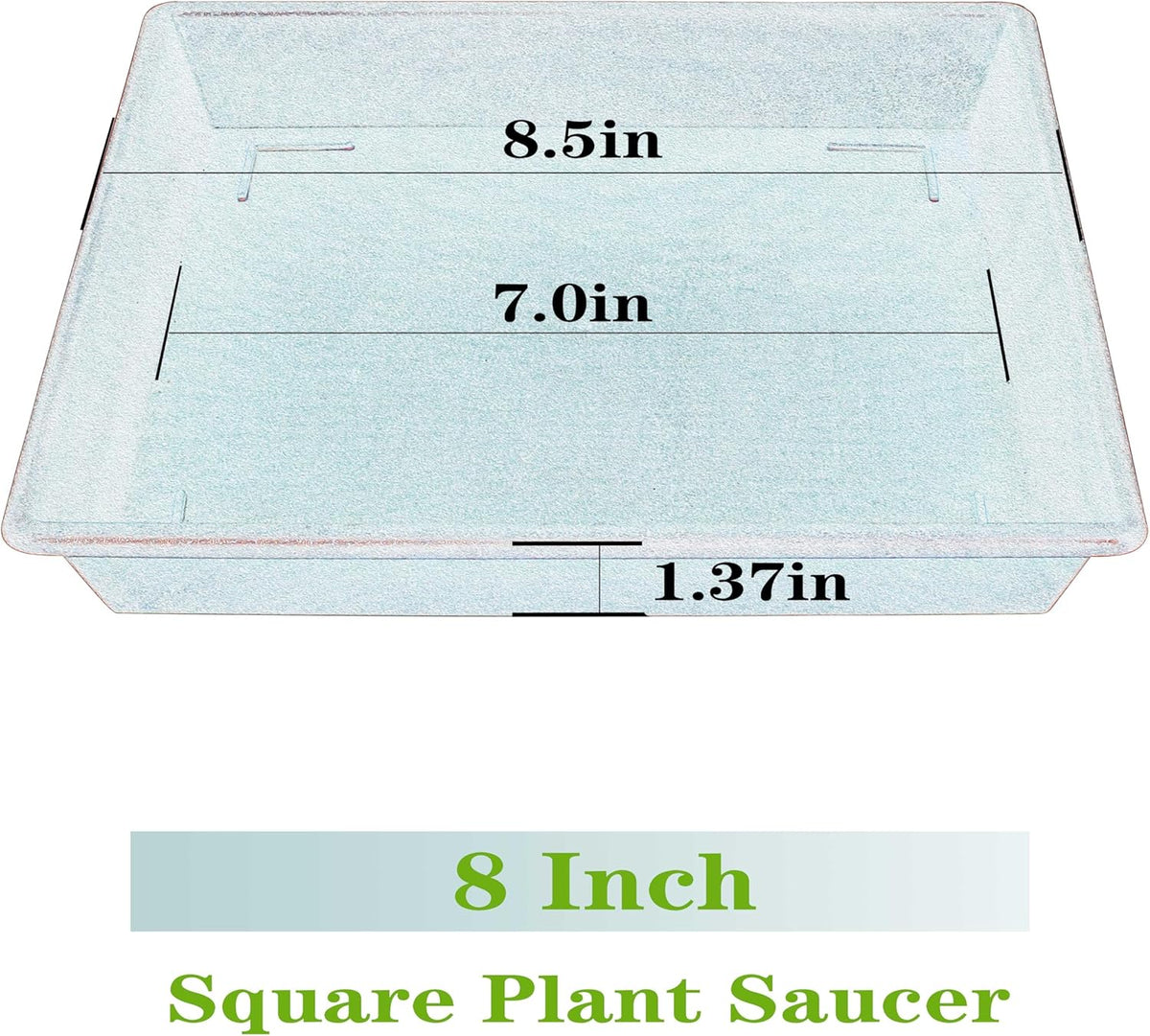 Square Plant Saucer 8 Inch 2 Pack 6 8 10 12 14 16 18 20 Inch, Plant Trays for Pots Heavy Duty Plastic Plant Saucers for Indoors Outdoors, Flower Pot No Holes Plant Drip Trays