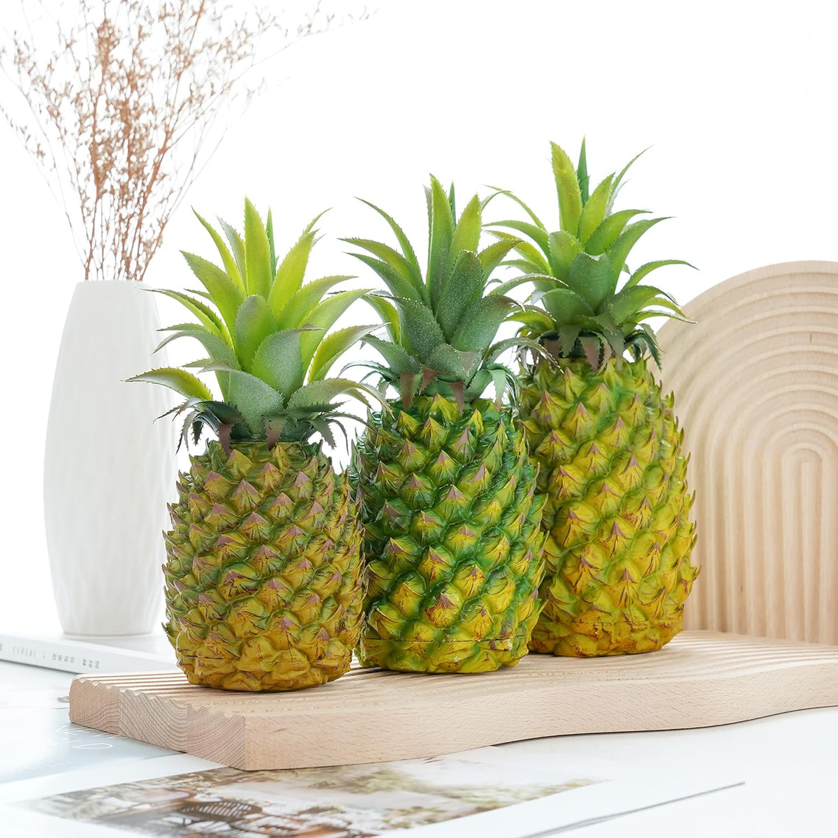 QIRMIZI Artificial Pineapple -Simulated Fruit Decoration, Lifelike Fake Fruit Model, Perfect for Home Decor, Kitchen, Party & Photography Prop – Realistic & Eco-Friendly,Green Large