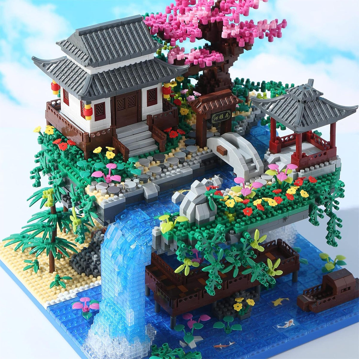 Cherry Blossom Tree Building Set with Gift Box, Original Music Cherry Blossom Tree House(Type :Symphony), Japanese Sakura Tree House Lights Building Kit3320 Pcs, Cherry Bonsai Building Set.