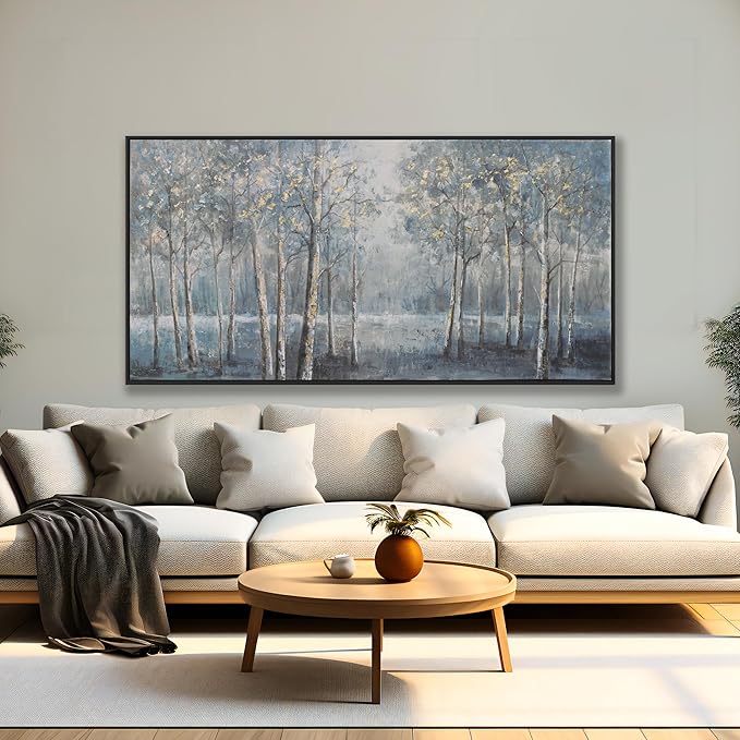 Canvas Wall Art Modern Decor Framed Wall Decorations Maximalist Home Decor Wall Art Prints Dark color system Forest Landscape Painting for Room Wall Bedroom Office Decor 20"×40"