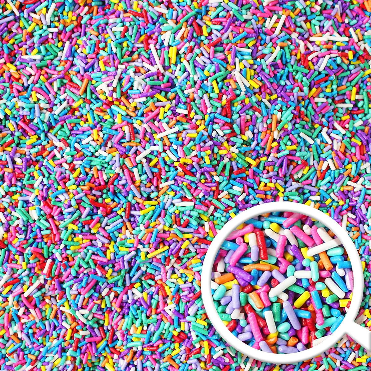 Ultimate Unicorn Rainbow Jimmies Sprinkle Mix| Sprinkles Made In USA By Sprinkle Pop| Yellow Red White Blue Purple Sprinkles Jimmies For Decorating Princess Birthday Cakes Cookies Cupcakes Candy, 4oz